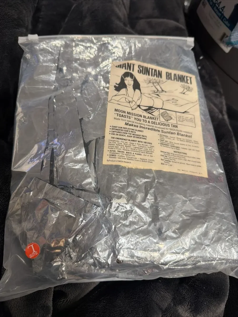 Vintage Original Jay Norris Giant Suntan Moon Mission Mylar Emergency Blanket